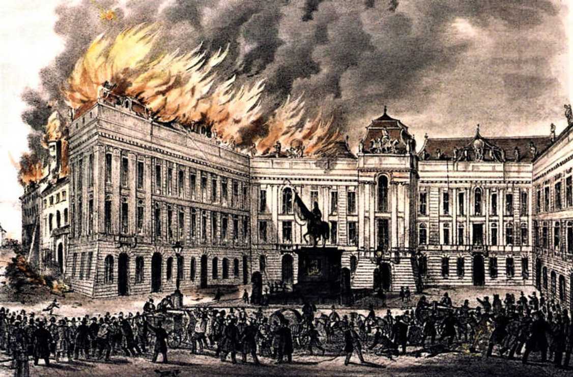 Požár Hofburgu 31. října 1848
