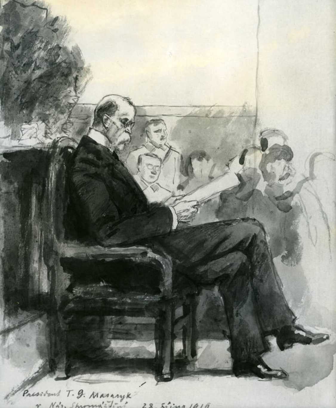 T. G. Masaryk v Revolučním národním shromáždění 28. října 1919