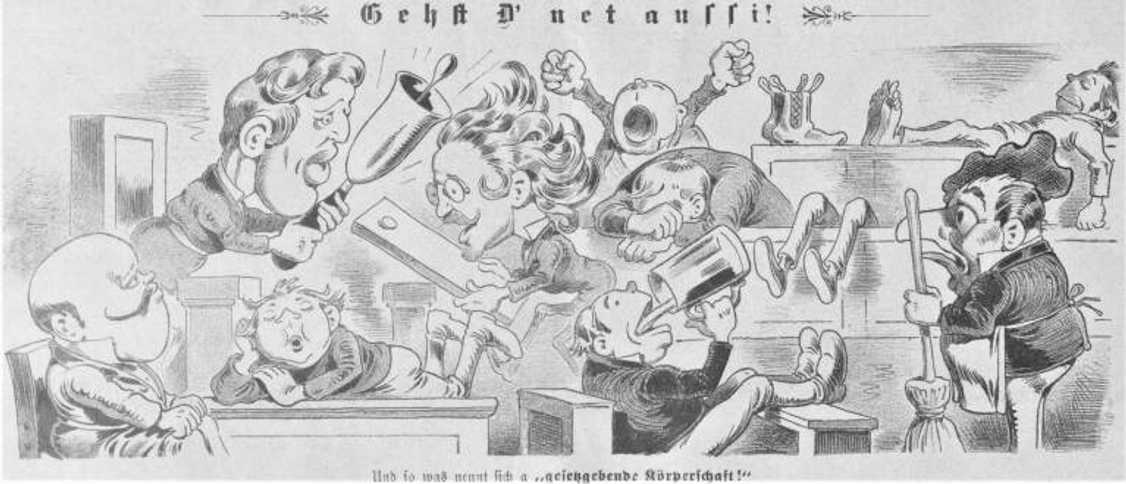 Gehst D&#8216; net aussi! / Ty (hlavně) nechoď ven! (Kikeriki, 7. 11. 1897).
