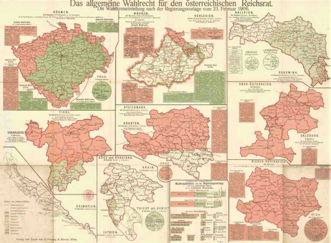 Mapa volebních výsledků 1897 v Předlitavsku
